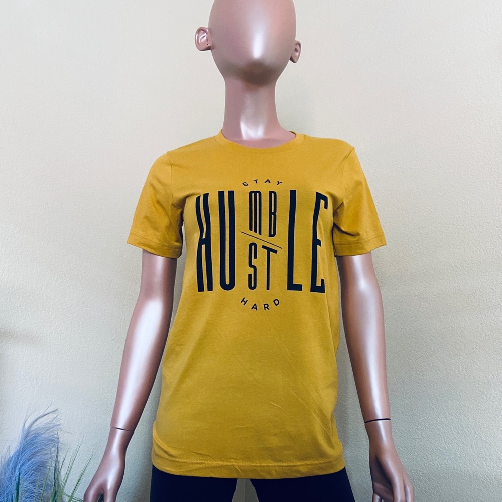 Stay Humble/Hustle Hard Graphic Tee (Gold)